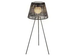 Lumineo Black Rattan Solar-Stehleuchte