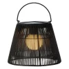 Lumineo Black Rattan Solar Laterne