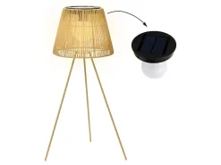 Lumineo Natural Rattan Solar-Stehleuchte