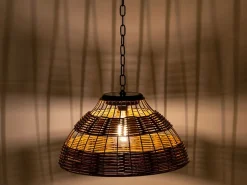 Lumineo Natural Rattan Solar-Hängelampe