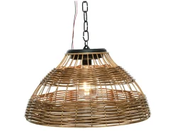 Lumineo Natural Rattan Solar-Hängelampe