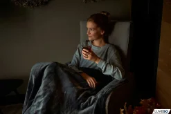 Luvego Fleece/Sherpa Heizdecke 160x120cm - Dark Grey