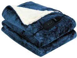 Luvego Fleece/Sherpa Heizdecke 160x120cm - Dark Blue