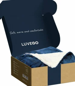 Luvego Fleece/Sherpa Heizdecke 160x120cm - Dark Blue