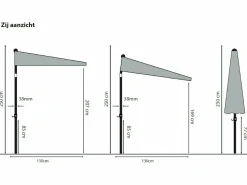 Madison Triangle 210 x 130 Sonnenschirm - Taupe