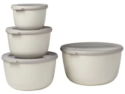 Mepal Cirqula 4er-Set runder XL-Frischhalteboxen - White