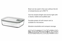 Mepal EasyClip 700 ml Glasbehälter mit deckel - Nordic sage