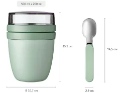 Mepal Ellipse Lunchbox mit Klapp-Löffel