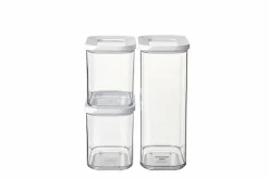 Mepal Modula Set von 3 rechteckiger Aufbewahrungsboxen - White