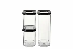 Mepal Modula Set von 3 rechteckiger Aufbewahrungsboxen - Black