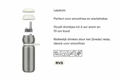 Mepal Sport Twist 600 ml Thermo-Trinkflasche - Ceramic white