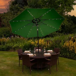 Monstershop 270 cm LED Sonnenschirm mit Kippfunktion - Green