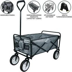 Monstershop Faltbarer Gartenwagen - Grey