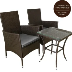 Monstershop Jarda 3-teiliges Bistro-Set - Brown