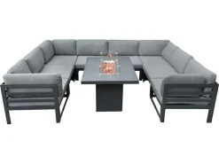 MonsterShop Modulares 8-Sitz Lounge-Set mit Feuerstelle