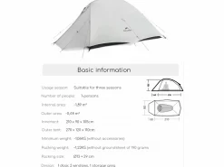 Naturehike Cloud Up 1 Ultra Light Trekkingzelt - White
