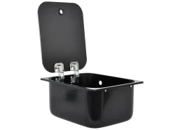 NavyLoad 32 x 26 cm Spüle mit Glasabdeckung - schwarz