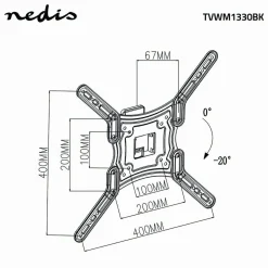 Nedis TVWM1330BK TV-Wandhalterung - 23-55 Zoll