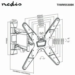 Nedis TVWM5530BK TV-Wandhalterung - 23-55 Zoll