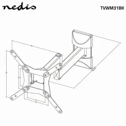 Nedis TVWM31BK Vollbewegliche-TV-Wandhalterung - 10-32 Zoll