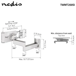 Nedis TWMT200SI Tablet Halterung - White