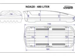 Noabar NOA20 480 Liter Dachbox - Matt Black