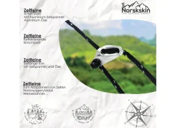 Norskskin Reflektierende Zeltleinen mit Alu Spanner - 4 St.
