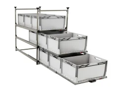 Nova Racks Serie M 3 Ebenen Seitenauszug - 60x120x112 cm