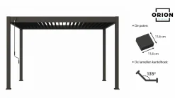 Novum ORION 300 x 400 cm Pergola - Black