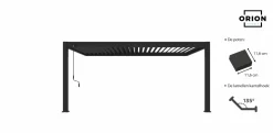 Novum ORION Wall 300 x 400 Pergola - Black