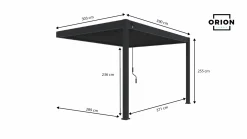 Novum ORION Wall 300 x 400 Pergola - Black