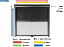 Obelink Velum Kombirollo 150 x 80 cm - black