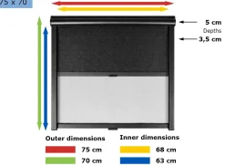 Obelink Velum Kombirollo 75 x 70 cm - black