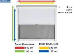 Obelink Velum Kombirollo grey - 140 x 80 cm