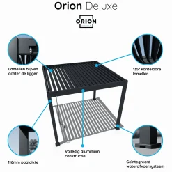 Orion Deluxe 360 x 400 cm wall pergola - White