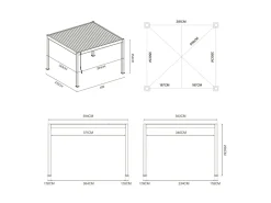Orion Premium 360x400cm elektrische Pergola mit LED - anthrazit