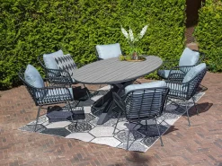 Outdoor Feelings Edson Carbon Black Grey Teak 220 x 115 Gartentisch