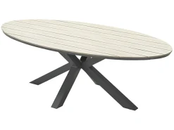 Outdoor Feelings Edson Carbon Black Light Teak 220 x 115 Gartentisch