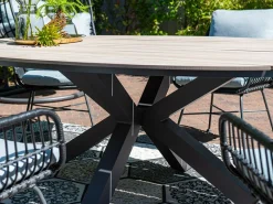 Outdoor Feelings Edson Carbon Black Light Teak 220 x 115 Gartentisch