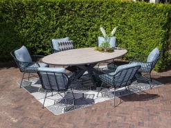 Outdoor Feelings Edson Carbon Black Light Teak 220 x 115 Gartentisch