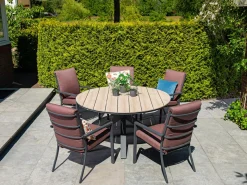 Outdoor Feelings Edson Carbon black light teak Ø 148 cm Gartentisch