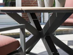 Outdoor Feelings Edson Carbon black light teak Ø 148 cm Gartentisch