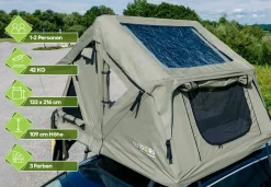 OutdoorU Compact 2 Pers Dachzelt inkl. Dachfenster - Grau