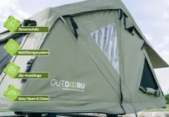 OutdoorU Compact 2 Pers Dachzelt inkl. Dachfenster - Grau