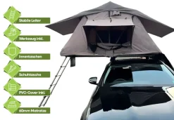 OutdoorU Expedition 5 Pers Dachzelt inkl. Leiter& Cover - Grau