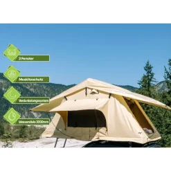 OutdoorU Expedition 5 Pers Dachzelt inkl. Leiter& Cover - Khaki