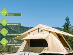 OutdoorU Expedition 4 Pers Dachzelt inkl. Leiter & Cover - Grün