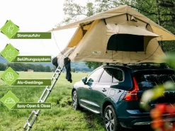 OutdoorU Expedition 4 Pers Dachzelt inkl. Leiter & Cover - Grün