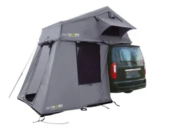 OutdoorU Family 4 Pers Dachzelt inkl. Vorzelt & Leiter - Grau