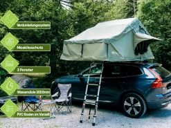 OutdoorU Family 5 Pers Dachzelt inkl. Vorzelt& Leiter - Grün